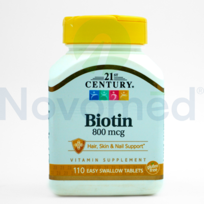 Biotin 800mcg x110 capsules 21st Century Novemed