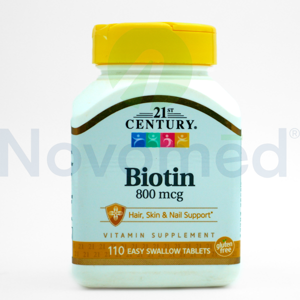 Biotin 800mcg x110 capsules 21st Century Novemed